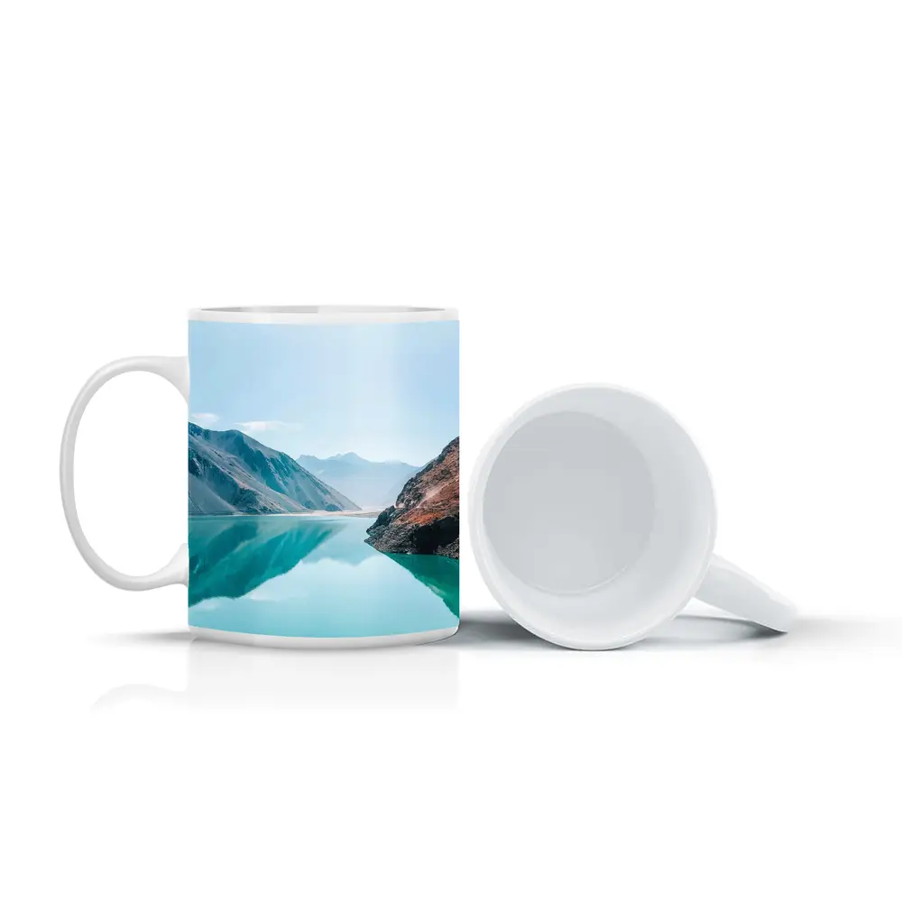 Turquoise Mountain Lake Calm Reflection – Mugs