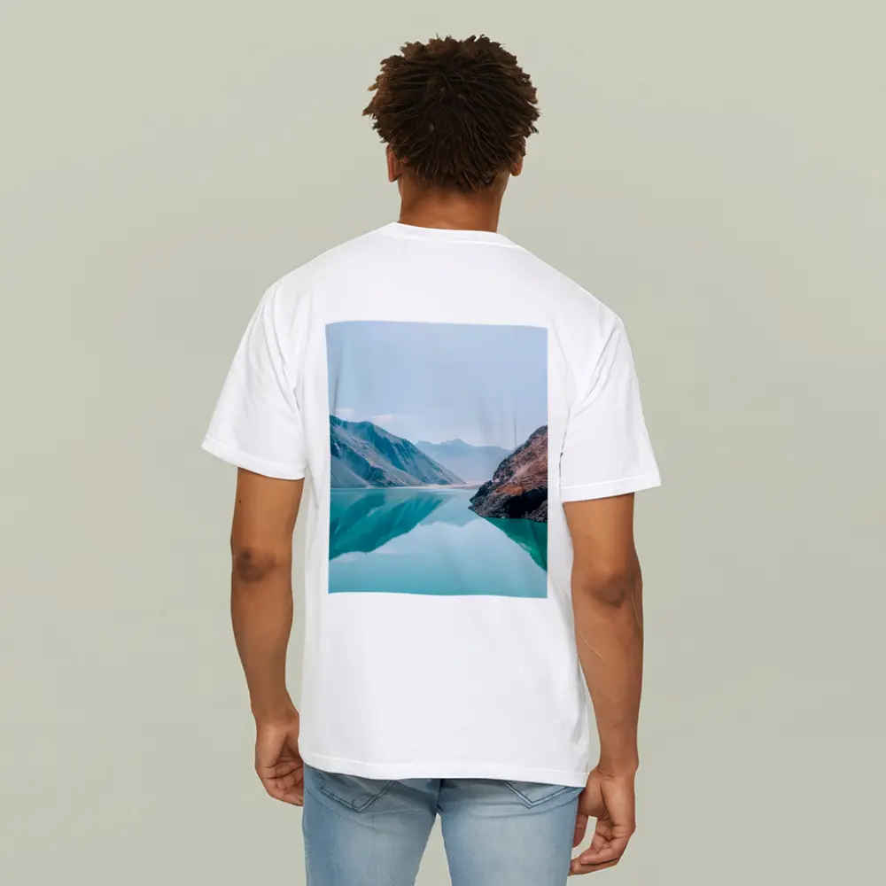 Turquoise Mountain Lake Calm Reflection – T-Shirts