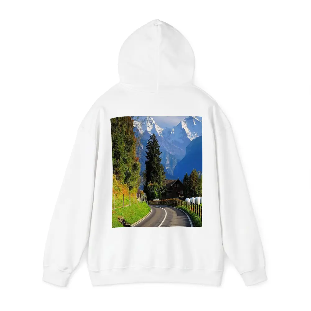 Winding Alpine Road Switzerland Snow Mountains – Hoodies