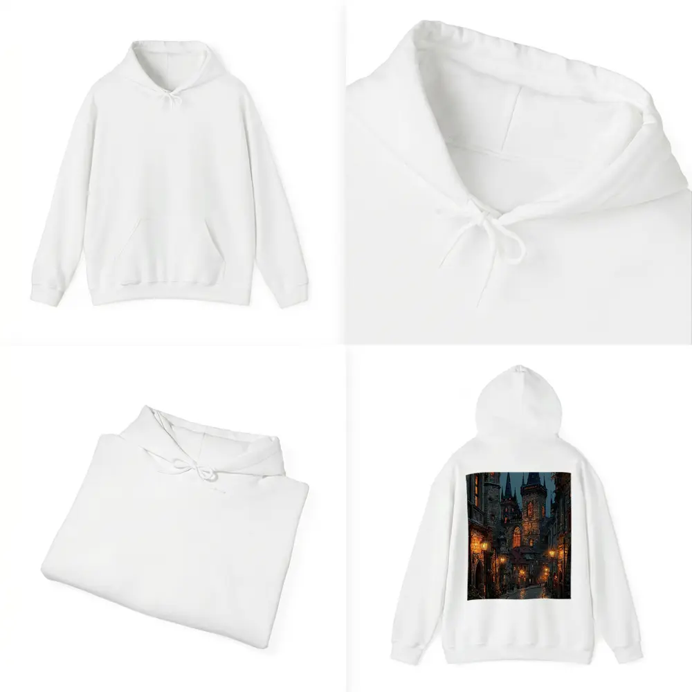 Prague Old Town Gothic Night Street Scene – Hoodies