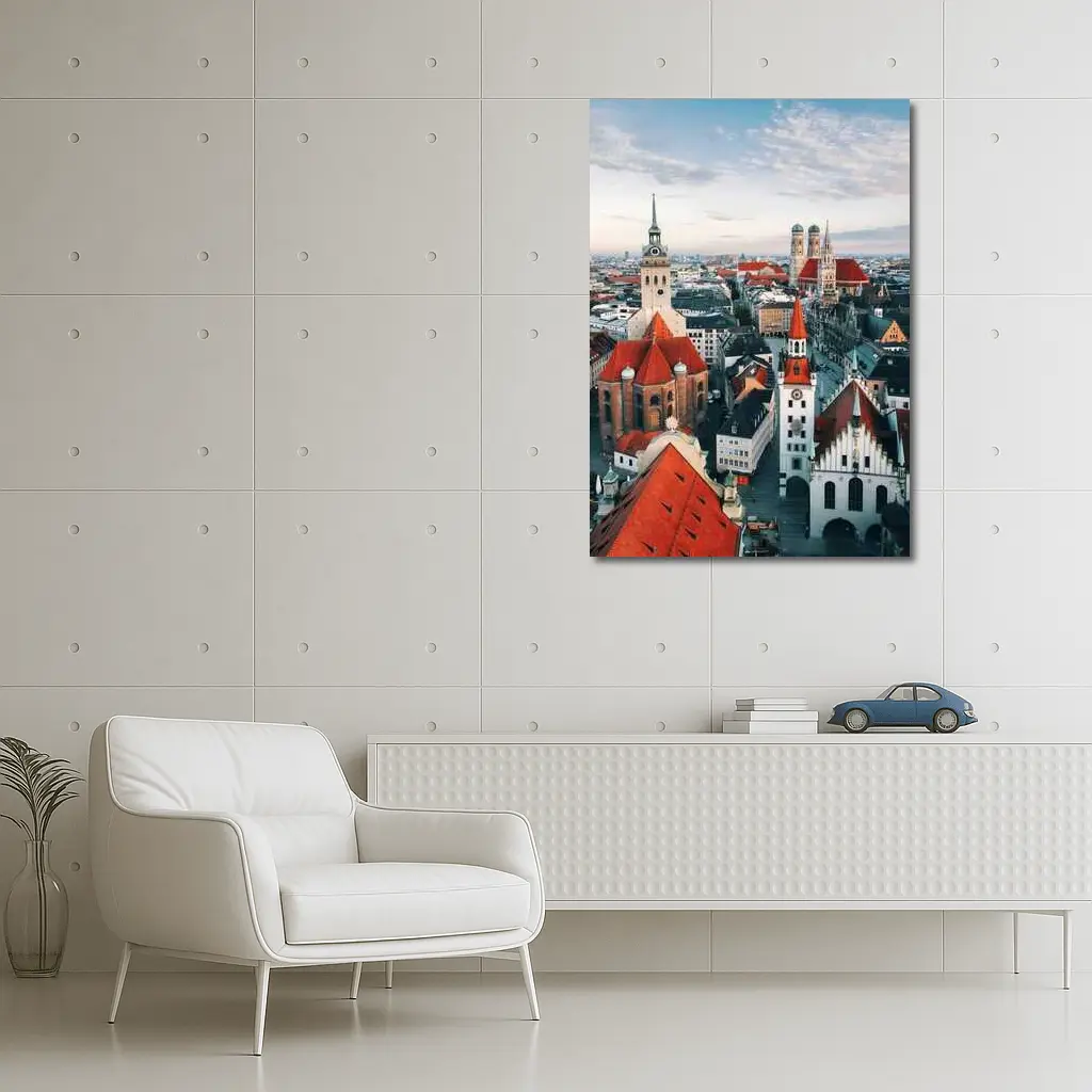 Munich Old Town Aerial View Bavaria Germany – Wall Art