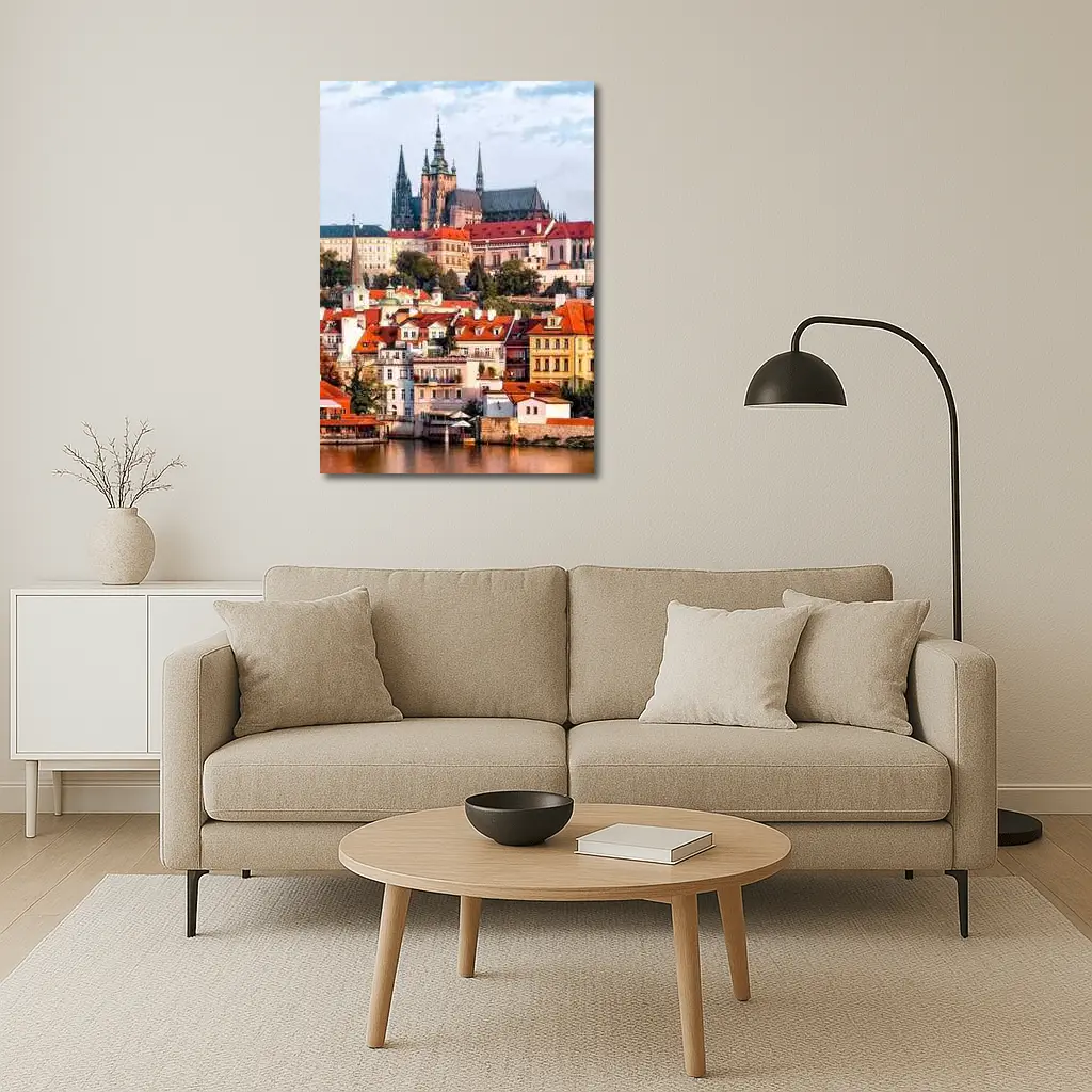 Prague Castle Skyline Over Vltava River – Wall Art