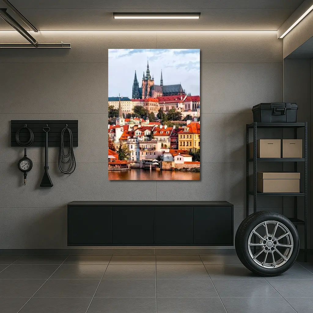 Prague Castle Skyline Over Vltava River – Wall Art