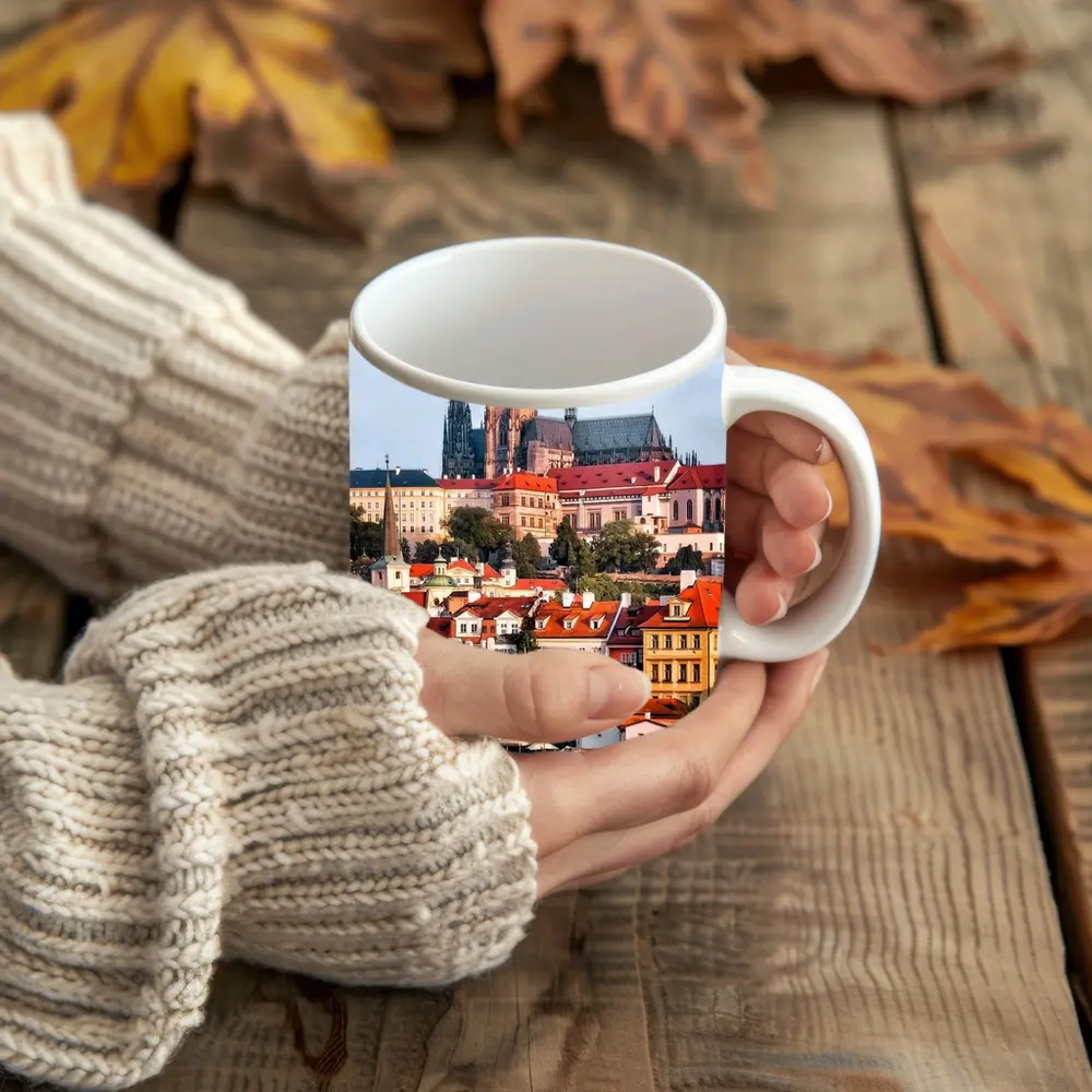 Prague Castle Skyline Over Vltava River – Mugs