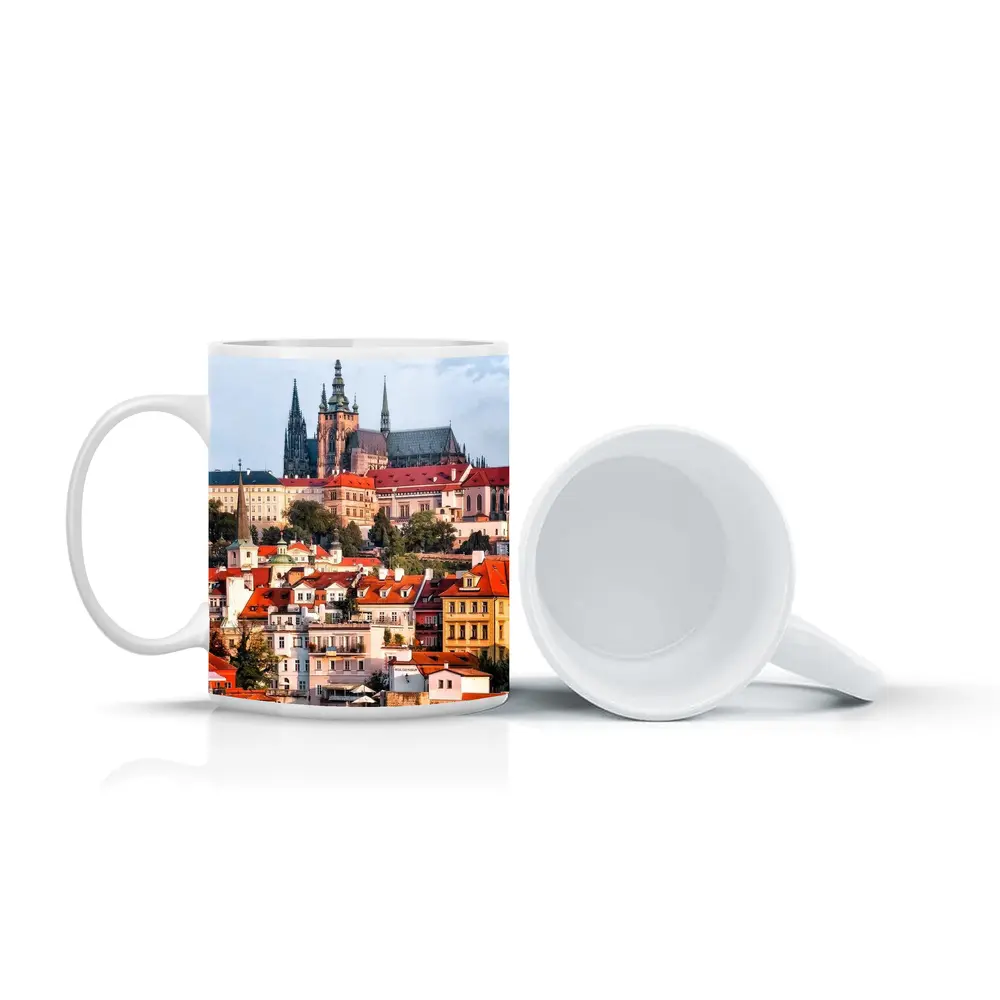 Prague Castle Skyline Over Vltava River – Mugs