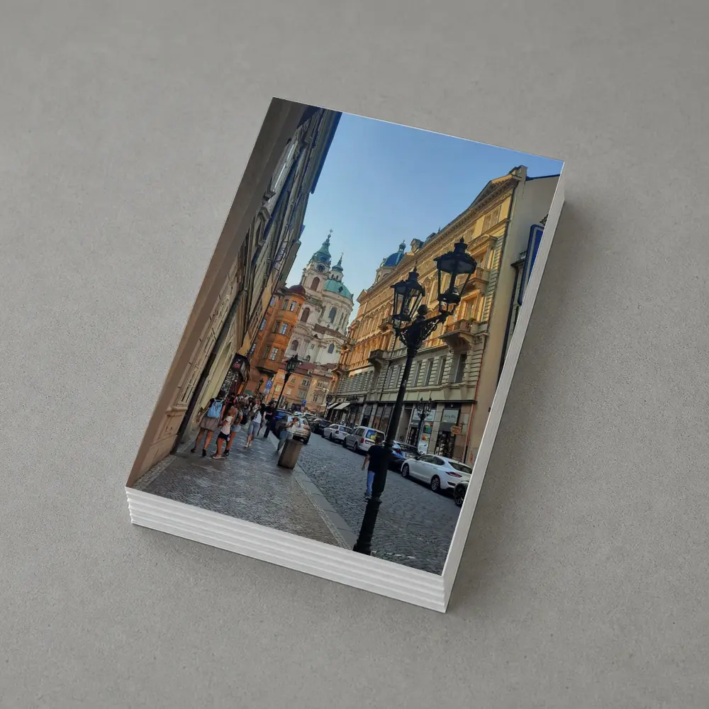 Prague Old Town Cobblestone Street Baroque Church – Postcards