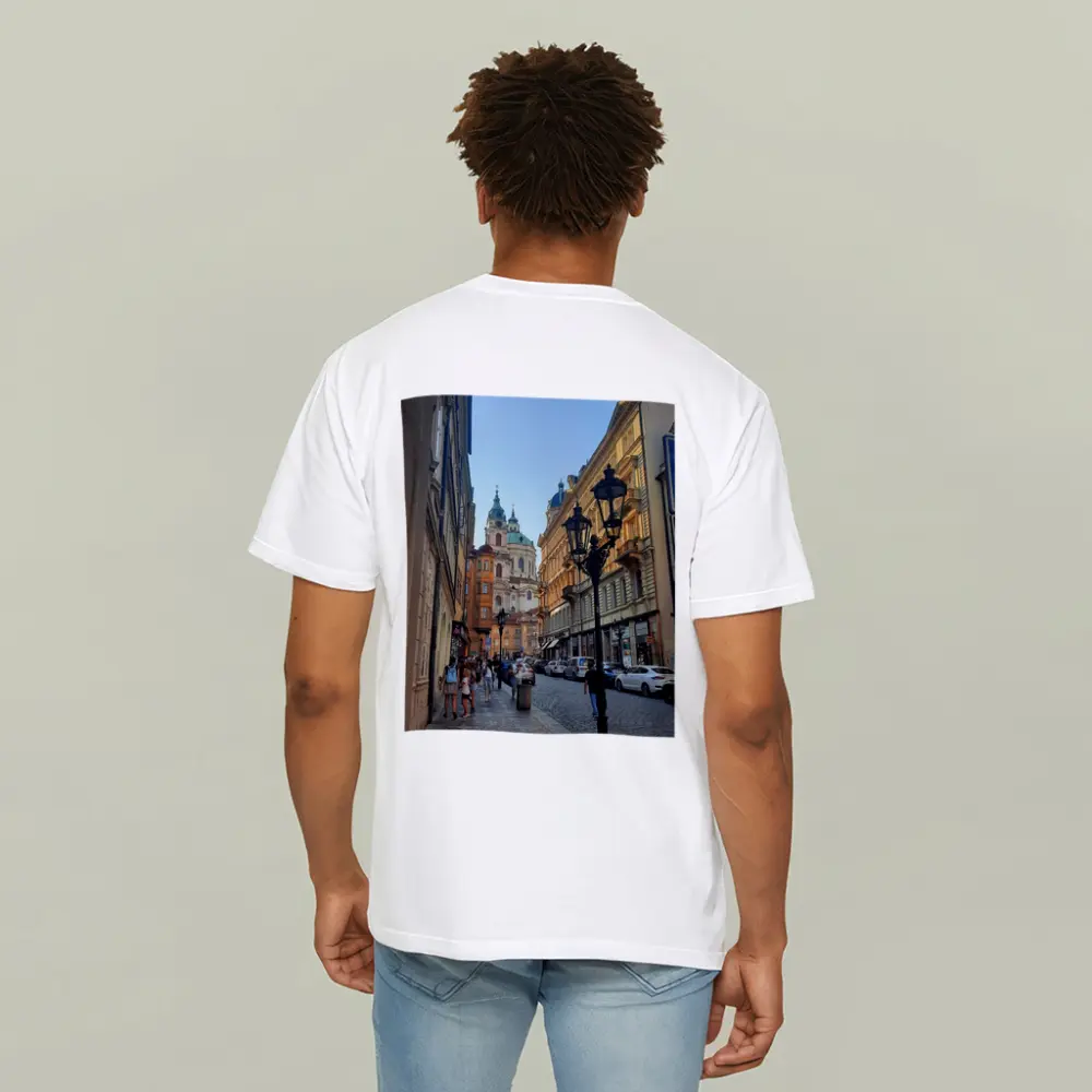 Prague Old Town Cobblestone Street Baroque Church – T-Shirts