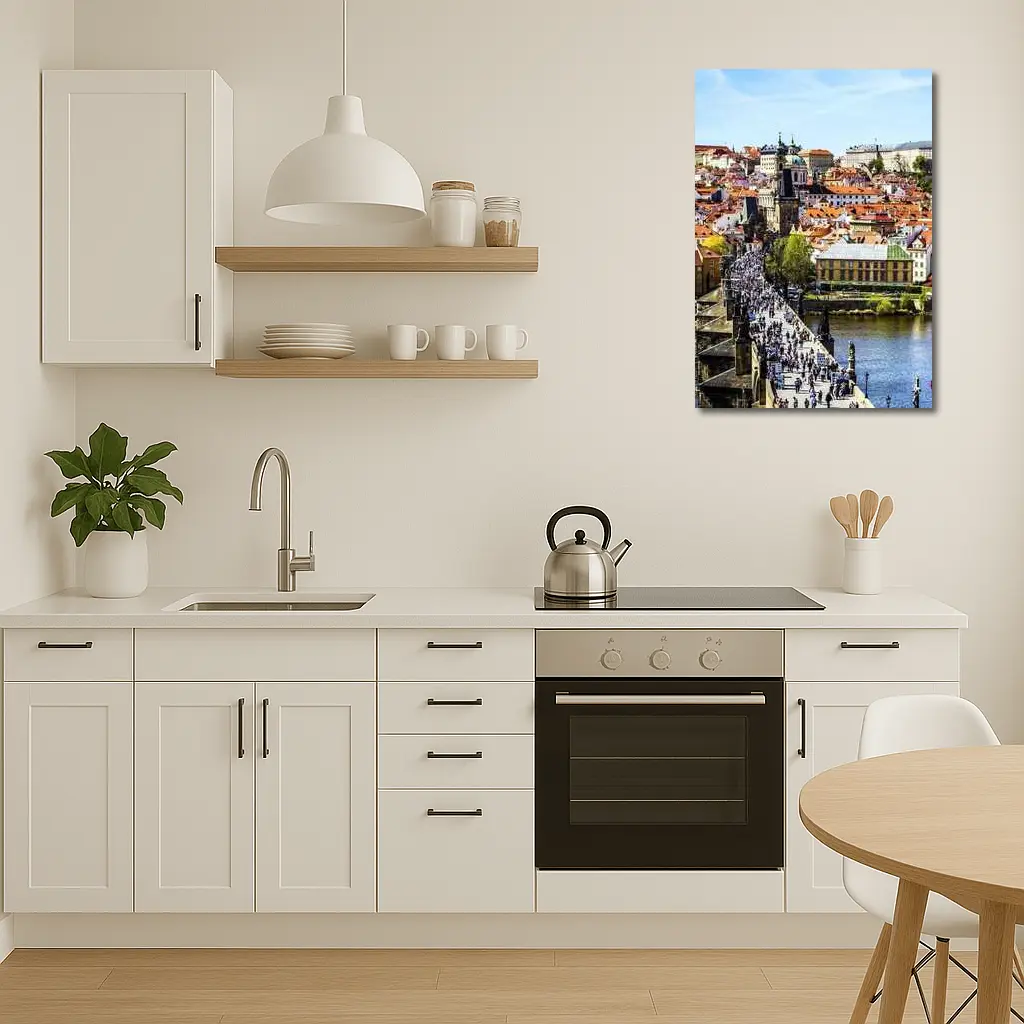 Charles Bridge Prague Old Town Aerial View – Wall Art