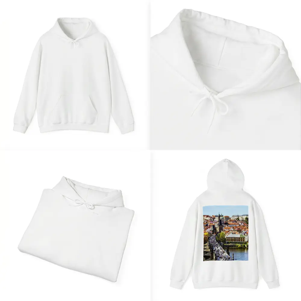 Charles Bridge Prague Old Town Aerial View – Hoodies