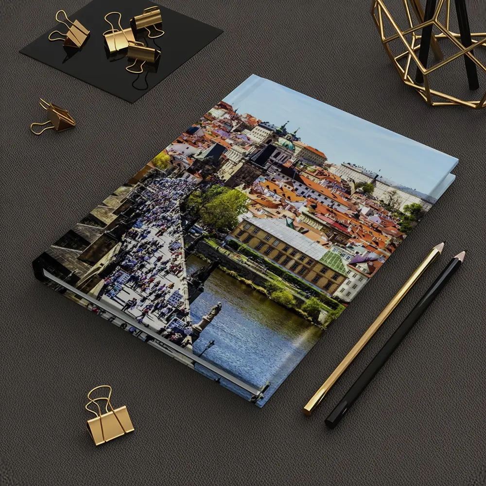 Charles Bridge Prague Old Town Aerial View – Notebooks