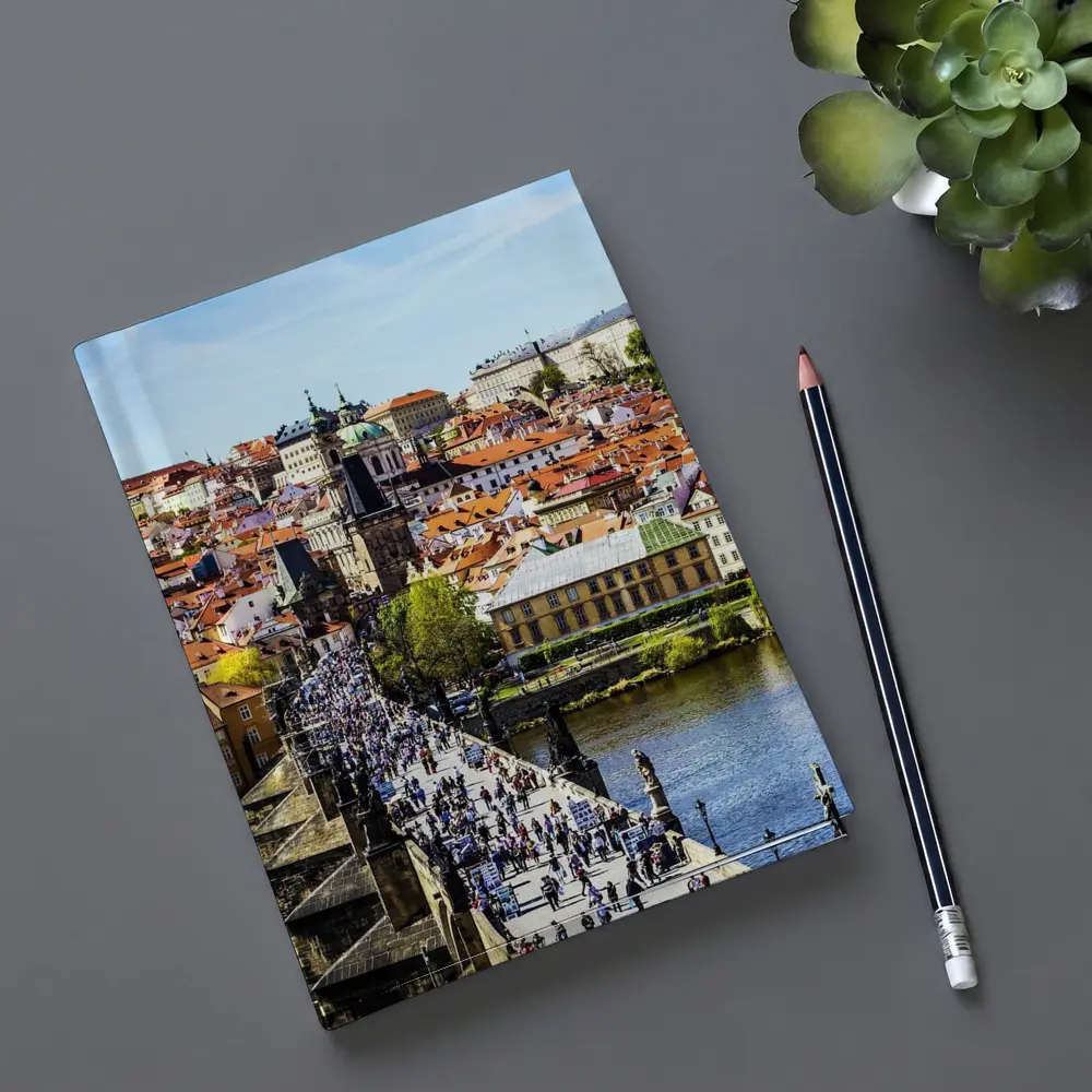 Charles Bridge Prague Old Town Aerial View – Notebooks