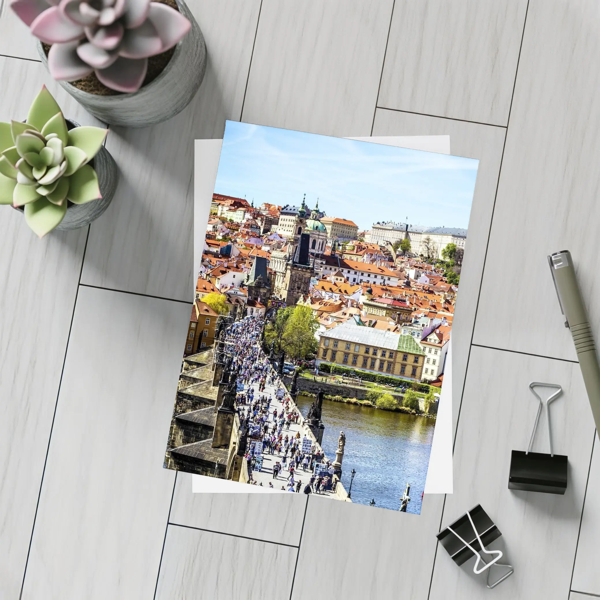 Charles Bridge Prague Old Town Aerial View – Postcards