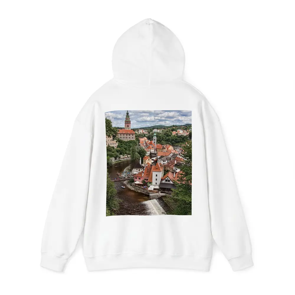 Cesky Krumlov Old Town River Aerial View – Hoodies