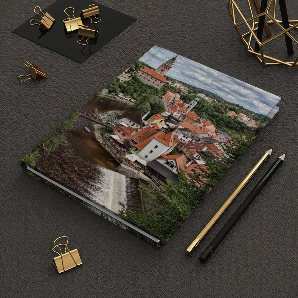 Cesky Krumlov Old Town River Aerial View – Notebooks