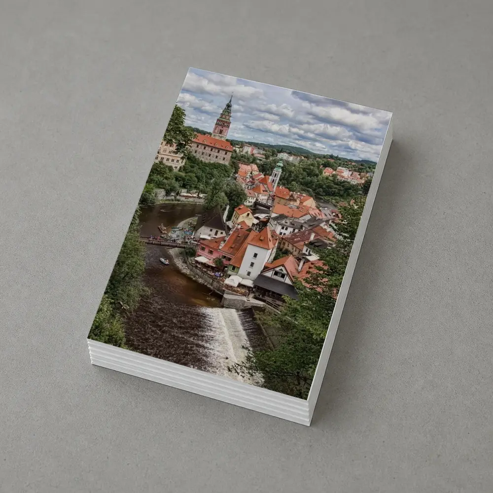 Cesky Krumlov Old Town River Aerial View – Postcards