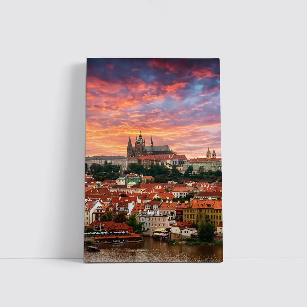 Prague Castle Skyline at Dramatic Sunset – Wall Art
