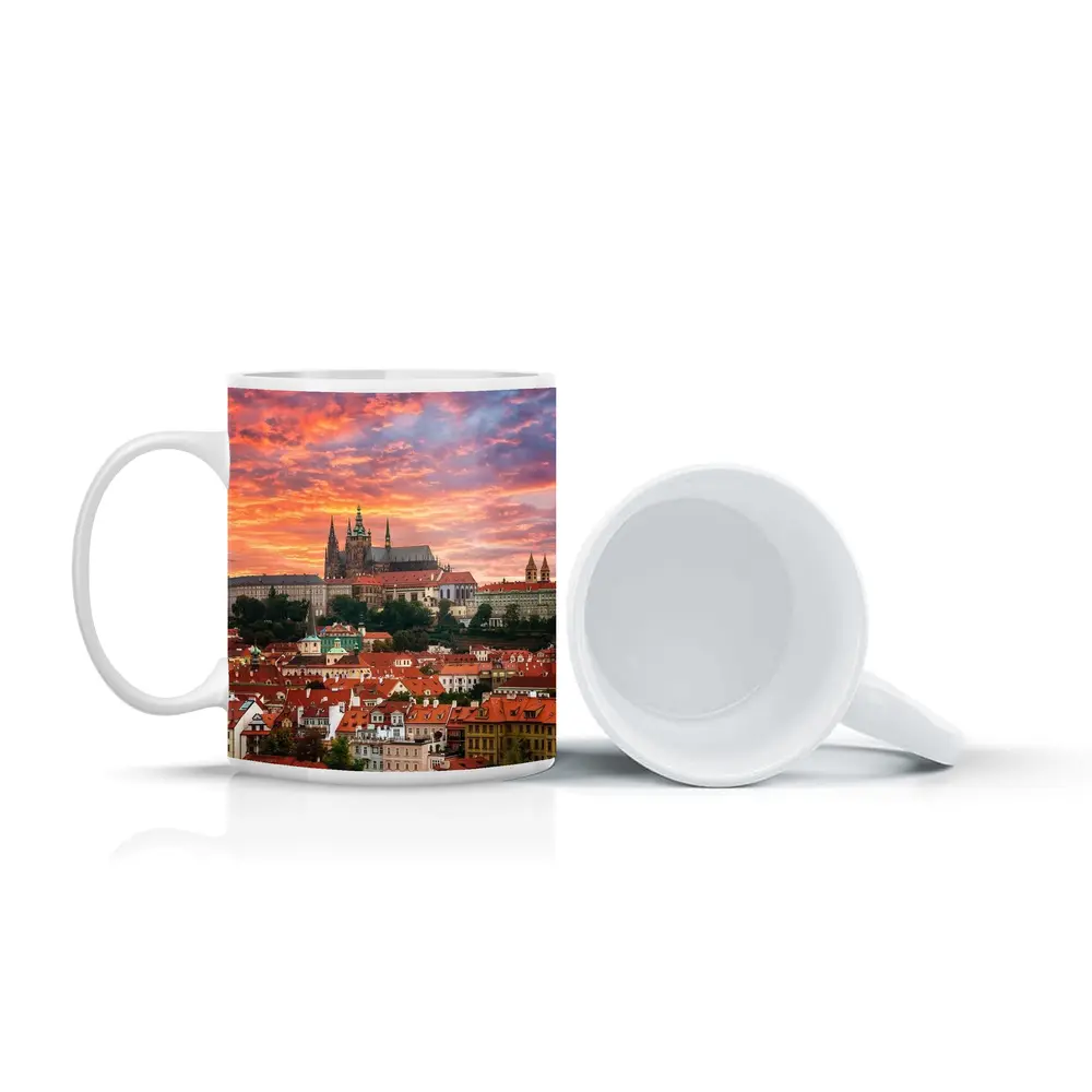 Prague Castle Skyline at Dramatic Sunset – Mugs