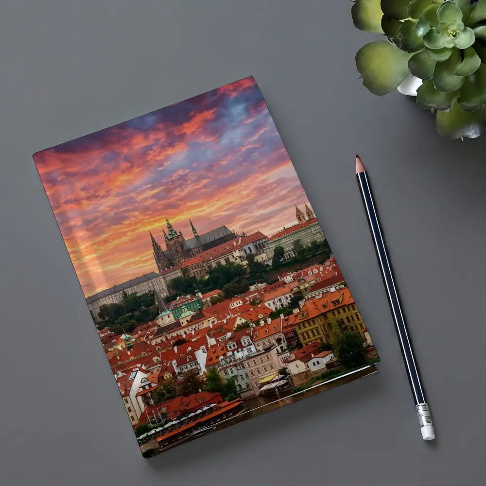 Prague Castle Skyline at Dramatic Sunset – Notebooks