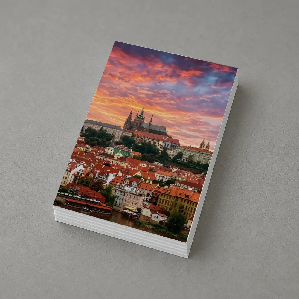 Prague Castle Skyline at Dramatic Sunset – Postcards