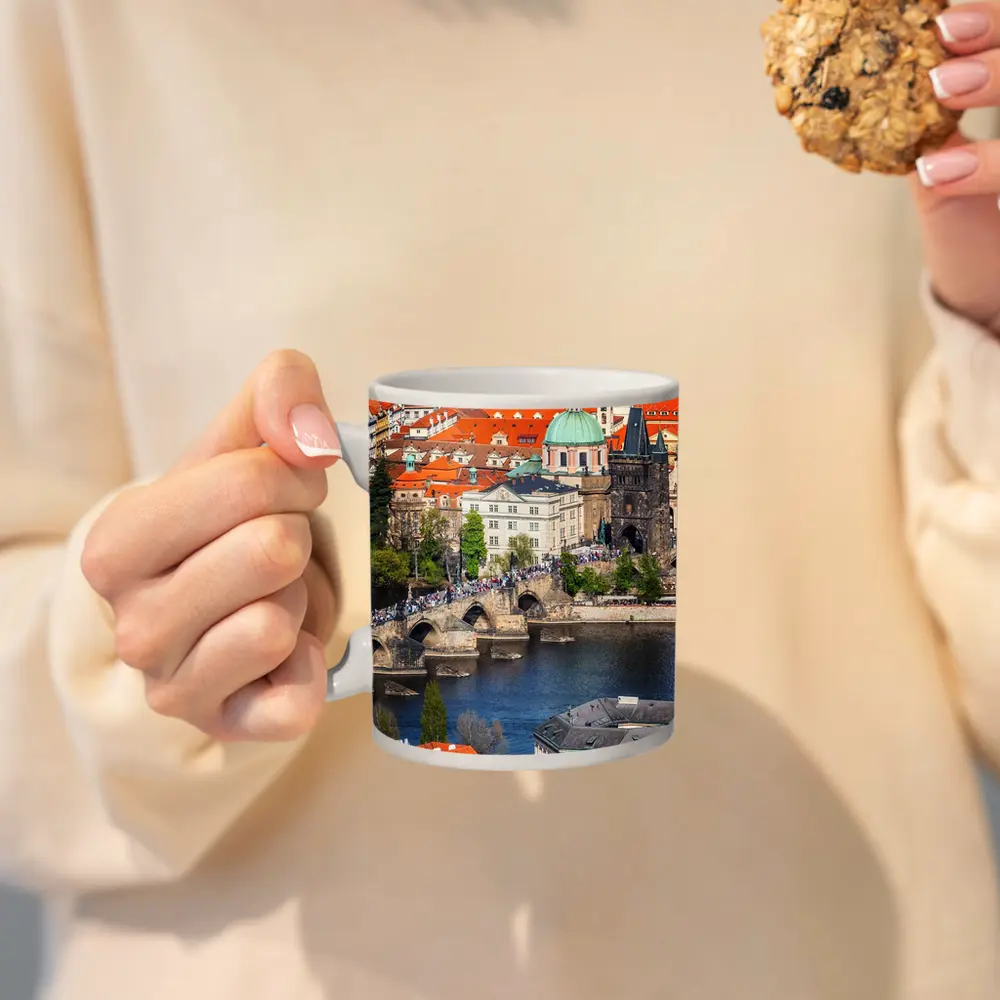 Prague Charles Bridge Vltava River Old Town – Mugs