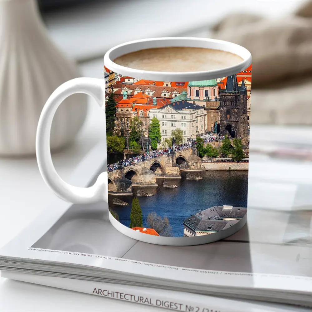 Prague Charles Bridge Vltava River Old Town – Mugs