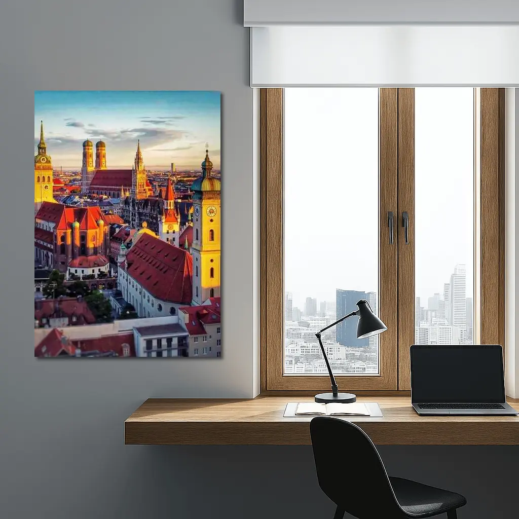 Munich Old Town Skyline at Golden Sunset – Wall Art