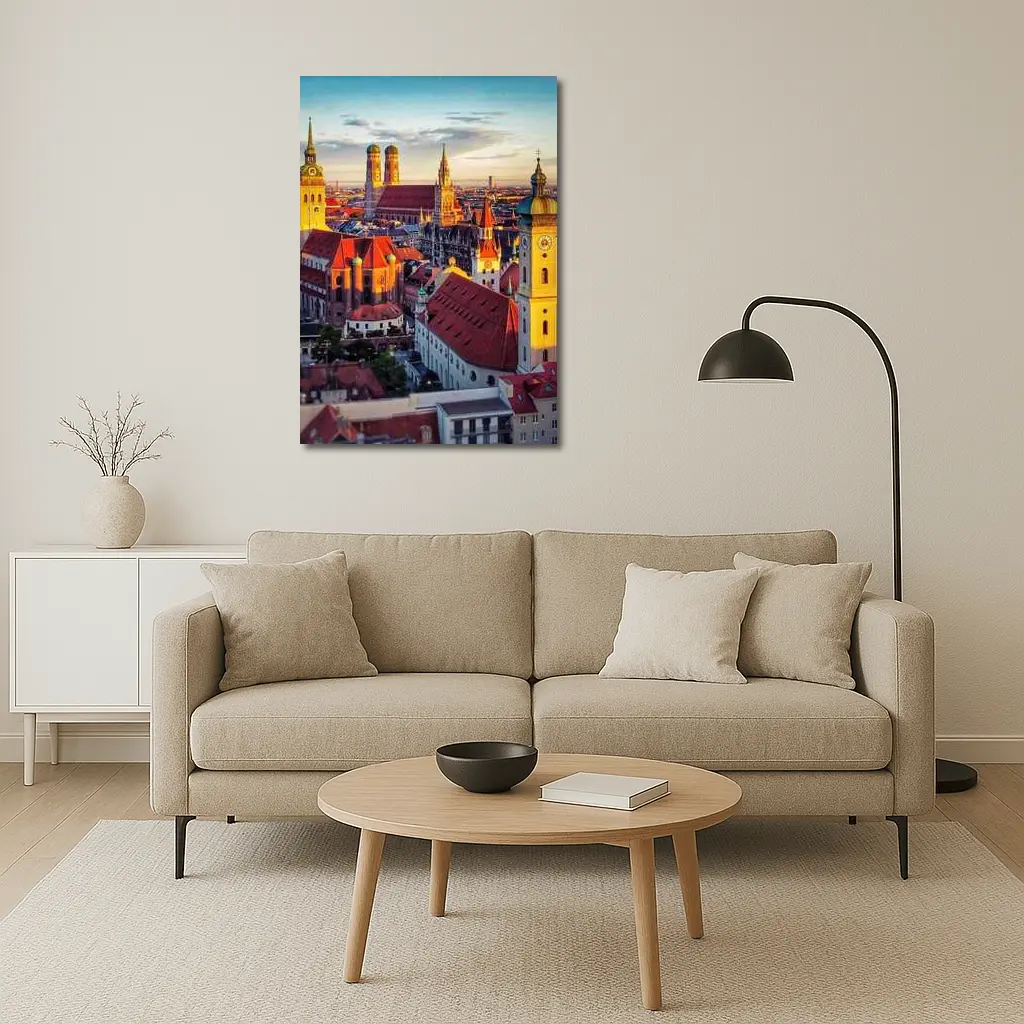 Munich Old Town Skyline at Golden Sunset – Wall Art