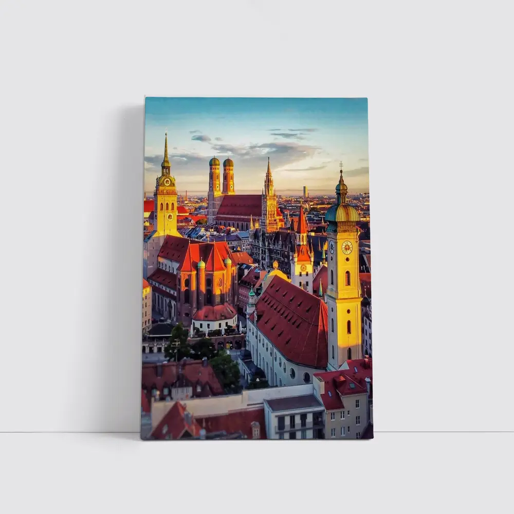 Munich Old Town Skyline at Golden Sunset – Wall Art