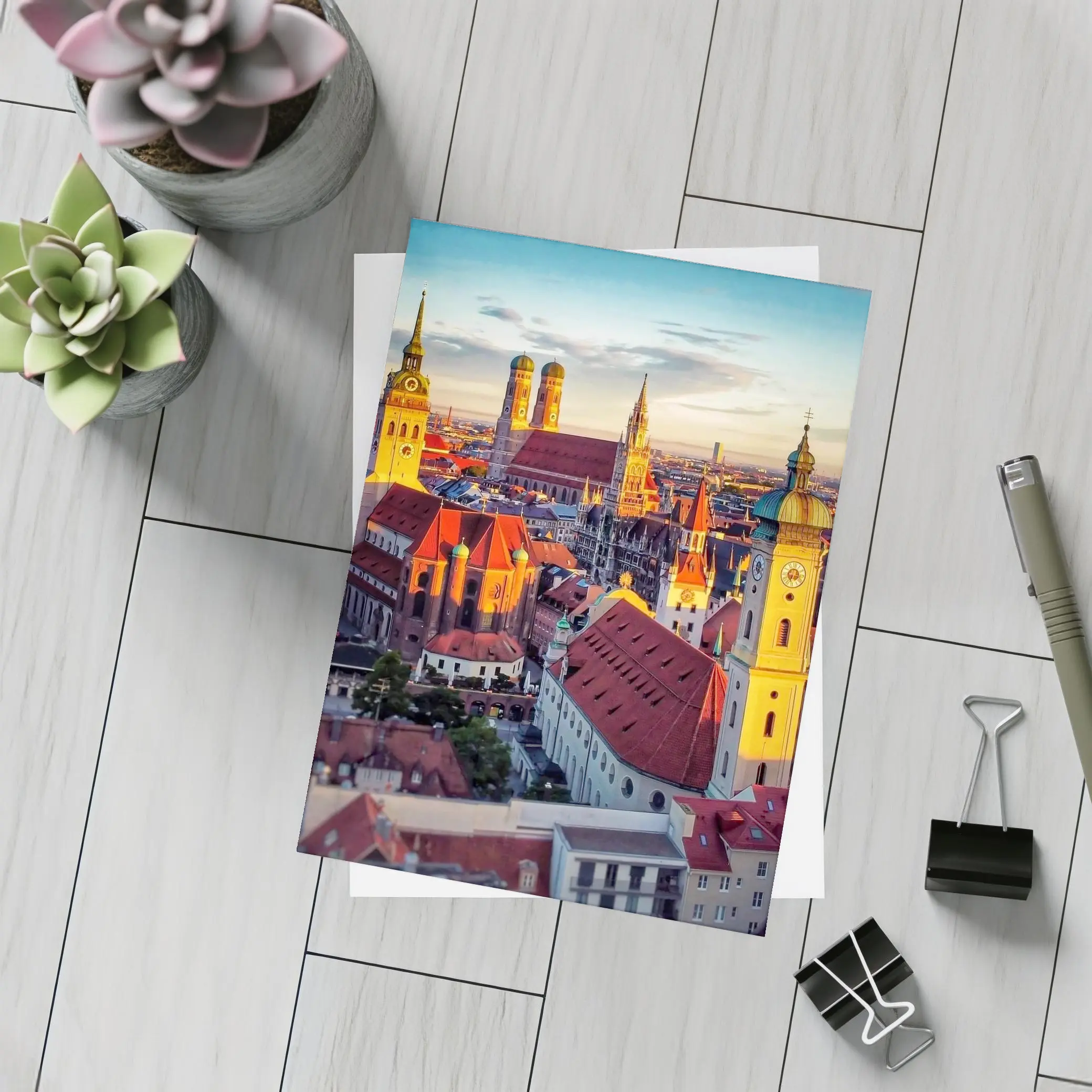 Munich Old Town Skyline at Golden Sunset – Postcards