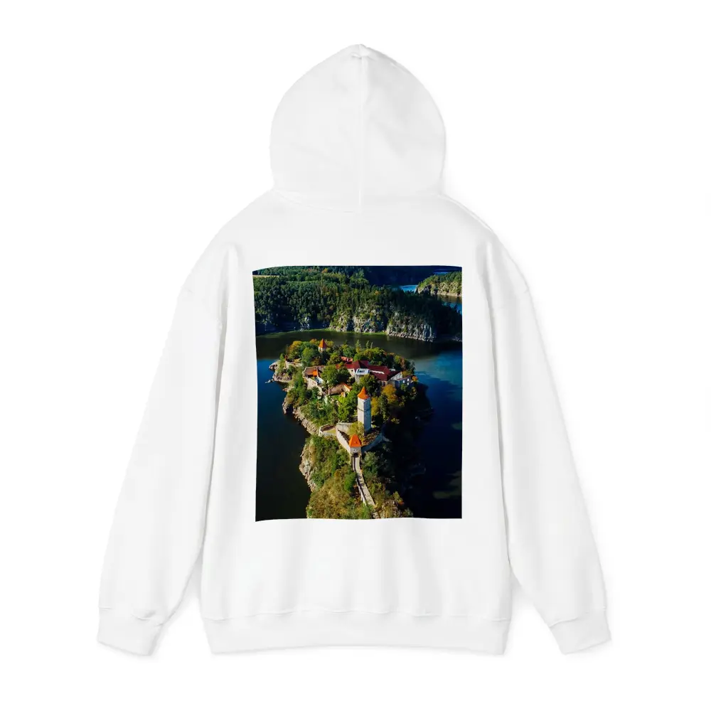 Medieval Castle Island Surrounded By Blue Lake – Hoodies