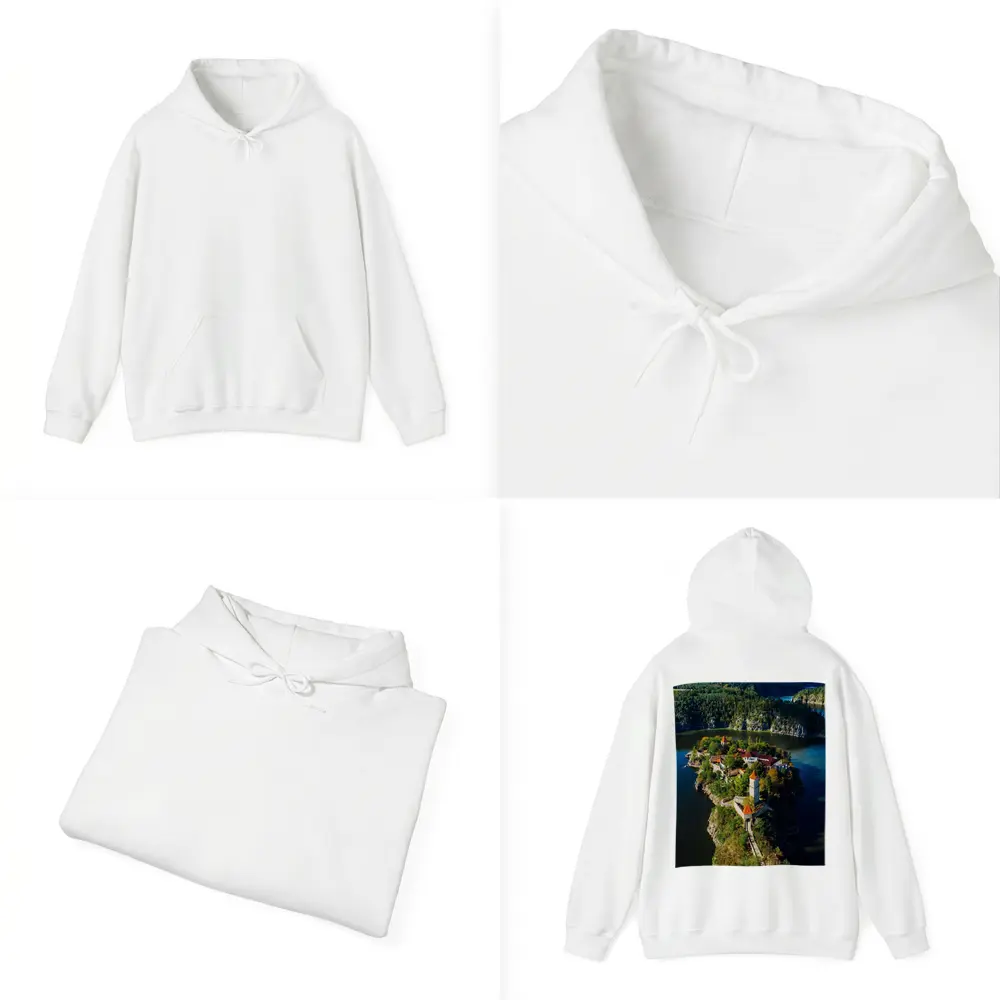Medieval Castle Island Surrounded By Blue Lake – Hoodies