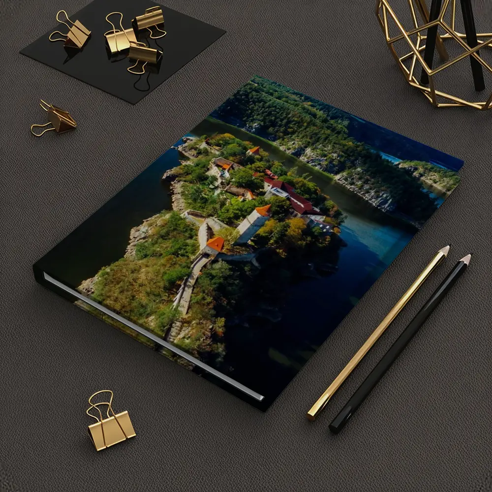 Medieval Castle Island Surrounded By Blue Lake – Notebooks