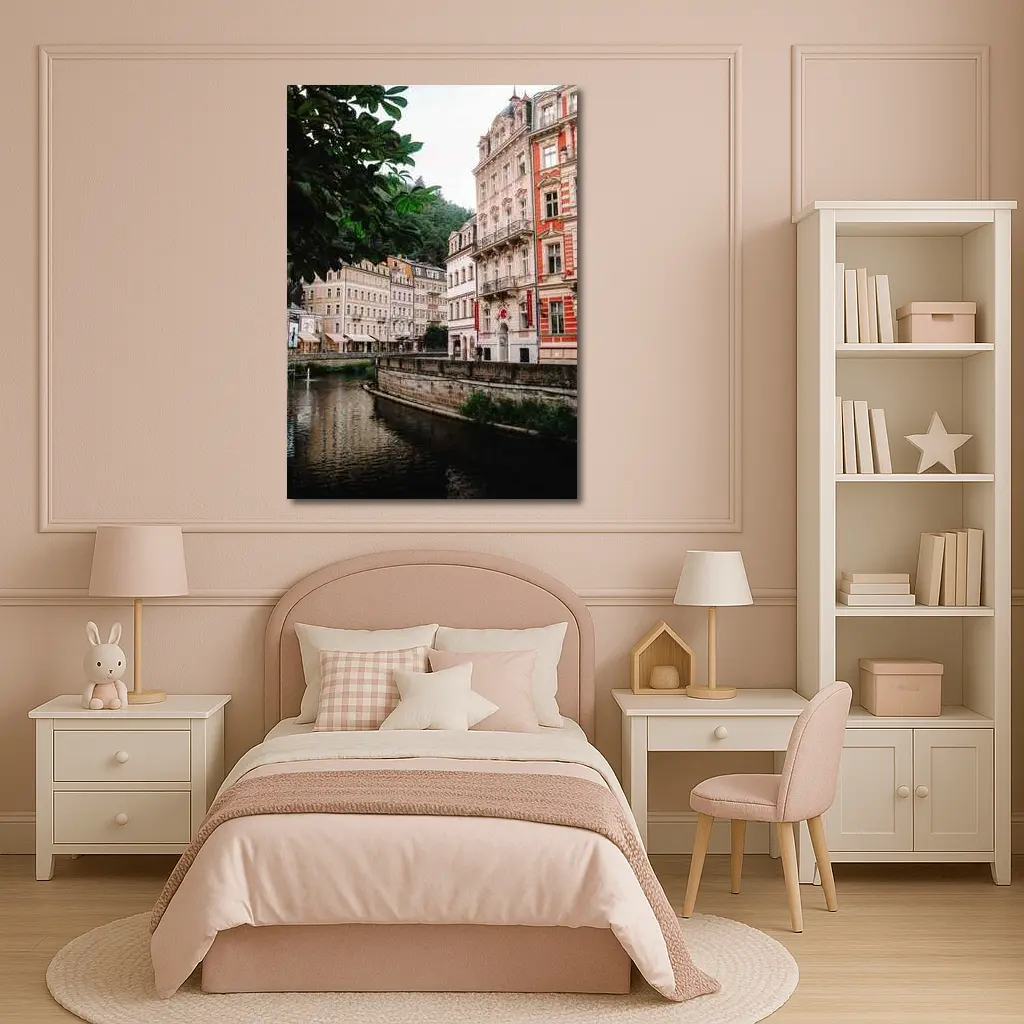 Karlovy Vary River Canal Historic Buildings – Wall Art