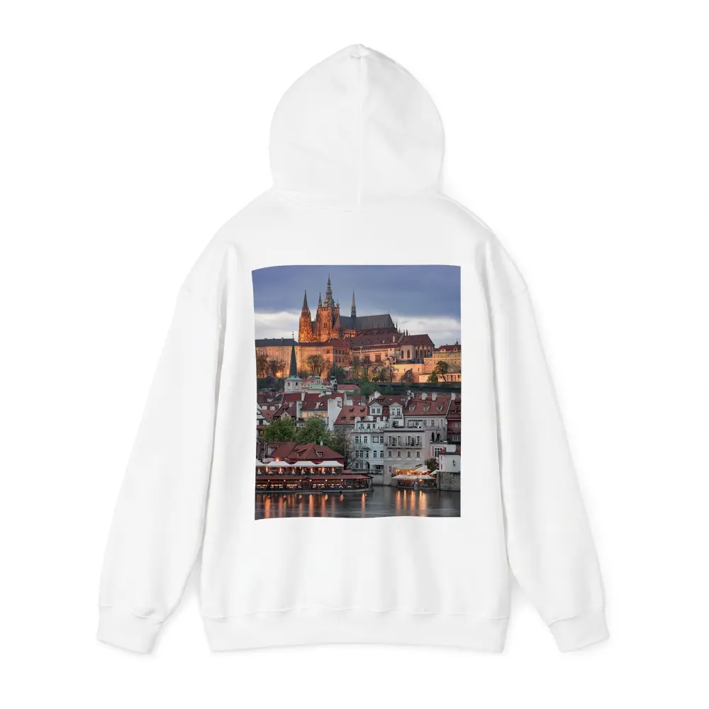 Prague Castle Skyline At Dusk Cityscape – Hoodies