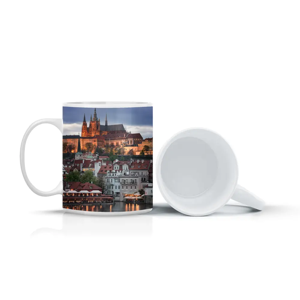Prague Castle Skyline At Dusk Cityscape – Mugs