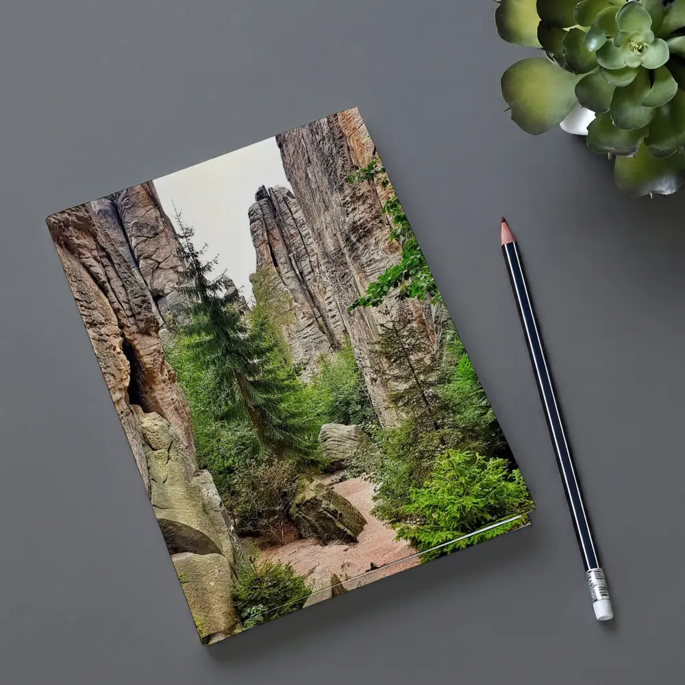 Narrow Rock Canyon Path Through Forest – Notebooks