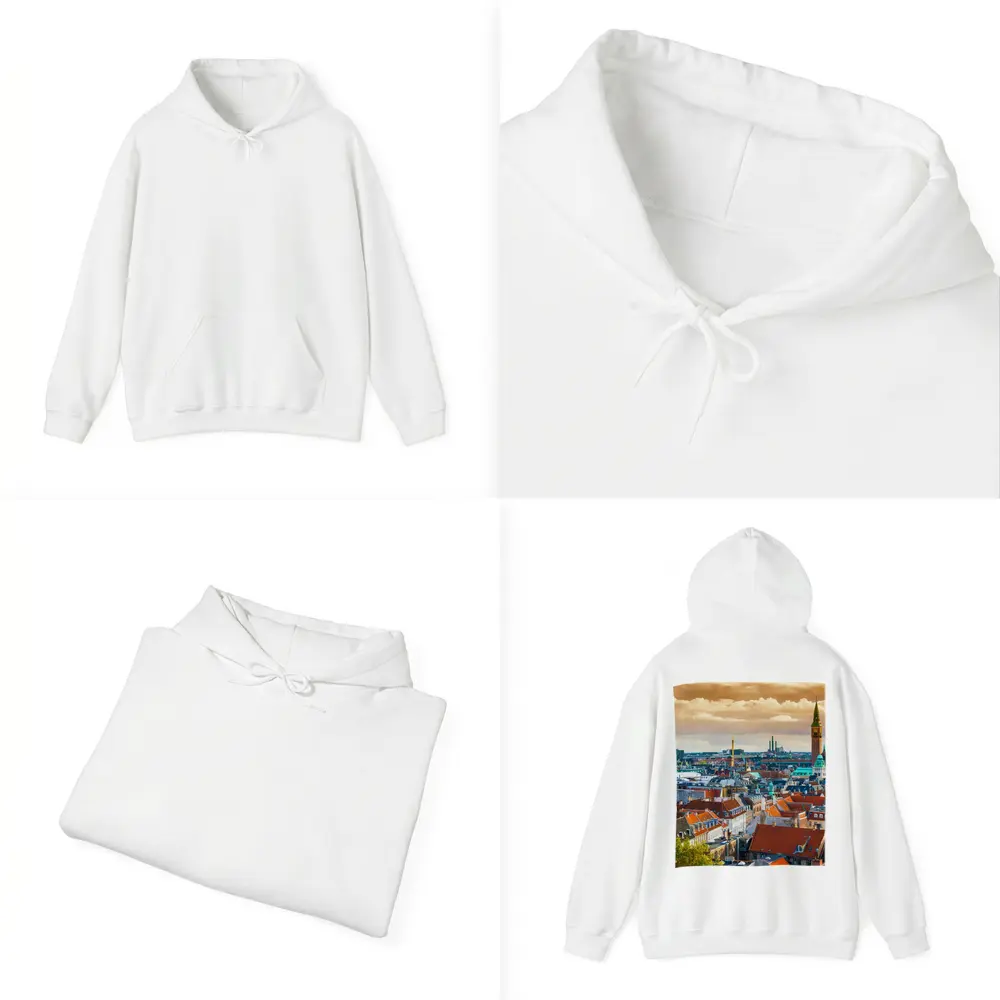 Copenhagen City Skyline Aerial Rooftop View – Hoodies