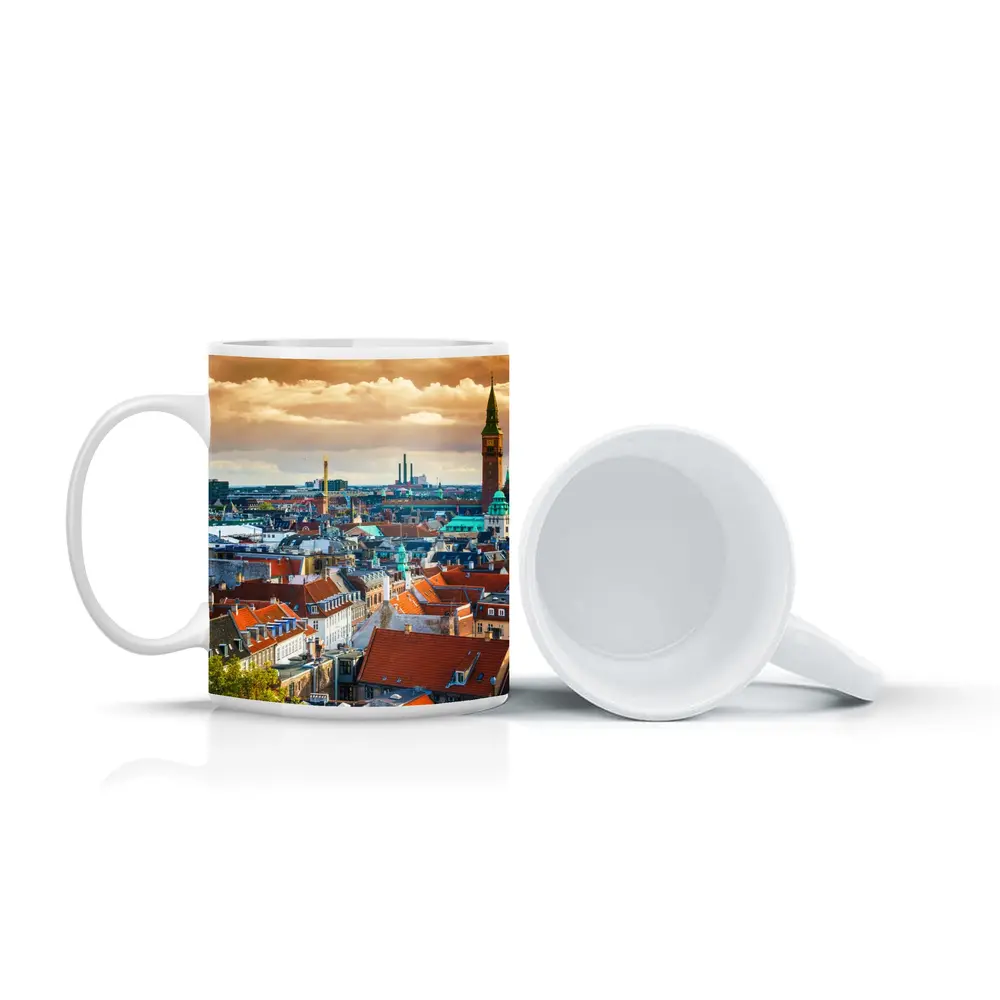 Copenhagen City Skyline Aerial Rooftop View – Mugs