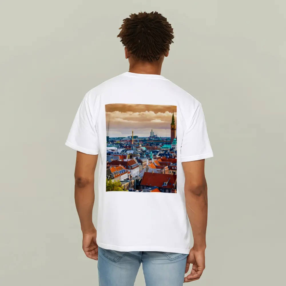 Copenhagen City Skyline Aerial Rooftop View – T-Shirts