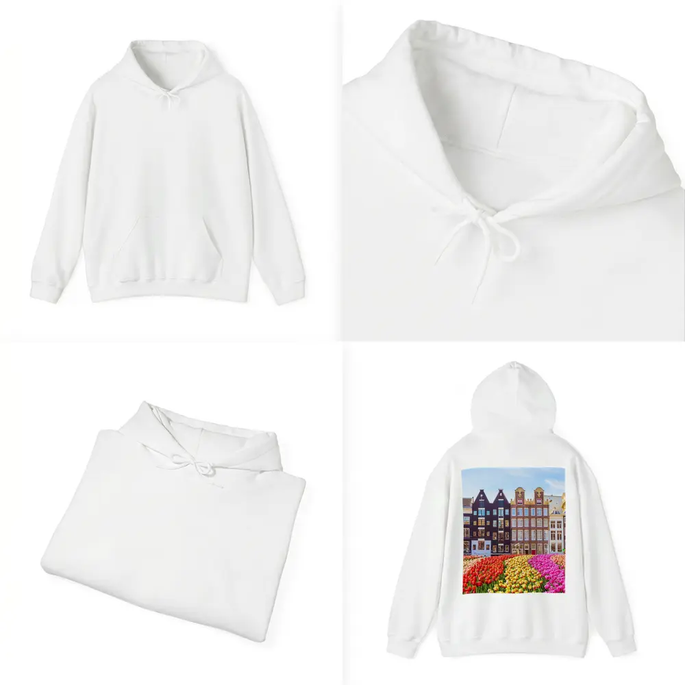 Amsterdam Canal Houses With Colorful Tulips – Hoodies