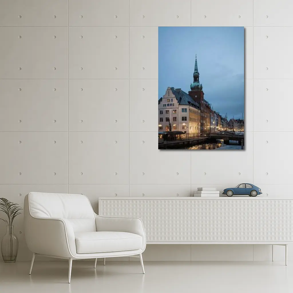 Copenhagen Nyhavn Canal Dusk Blue Sky – Wall Art