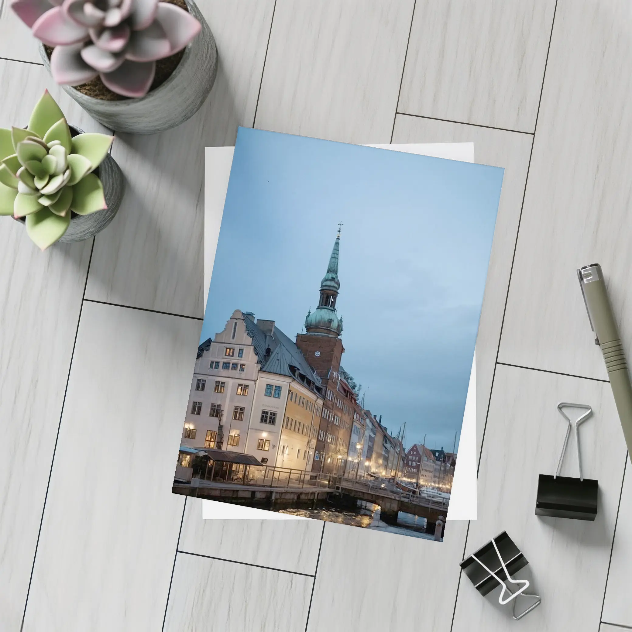Copenhagen Nyhavn Canal Dusk Blue Sky – Postcards