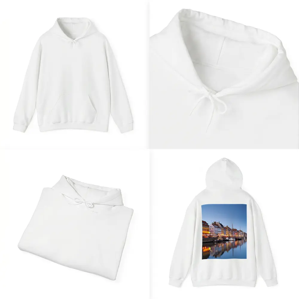 Nyhavn Canal Copenhagen Colorful Buildings Blue Dusk – Hoodies