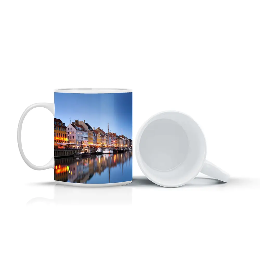 Nyhavn Canal Copenhagen Colorful Buildings Blue Dusk – Mugs