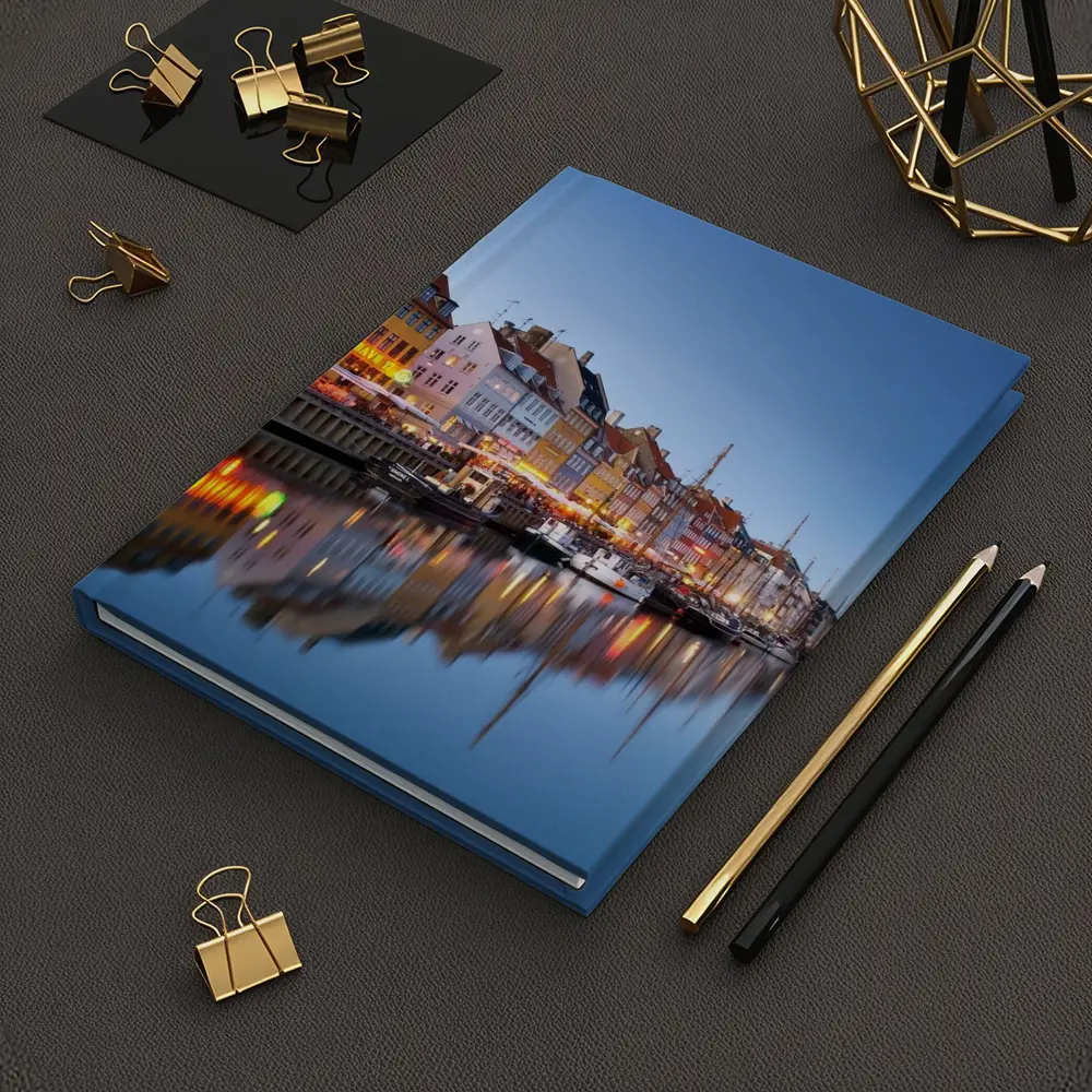 Nyhavn Canal Copenhagen Colorful Buildings Blue Dusk – Notebooks