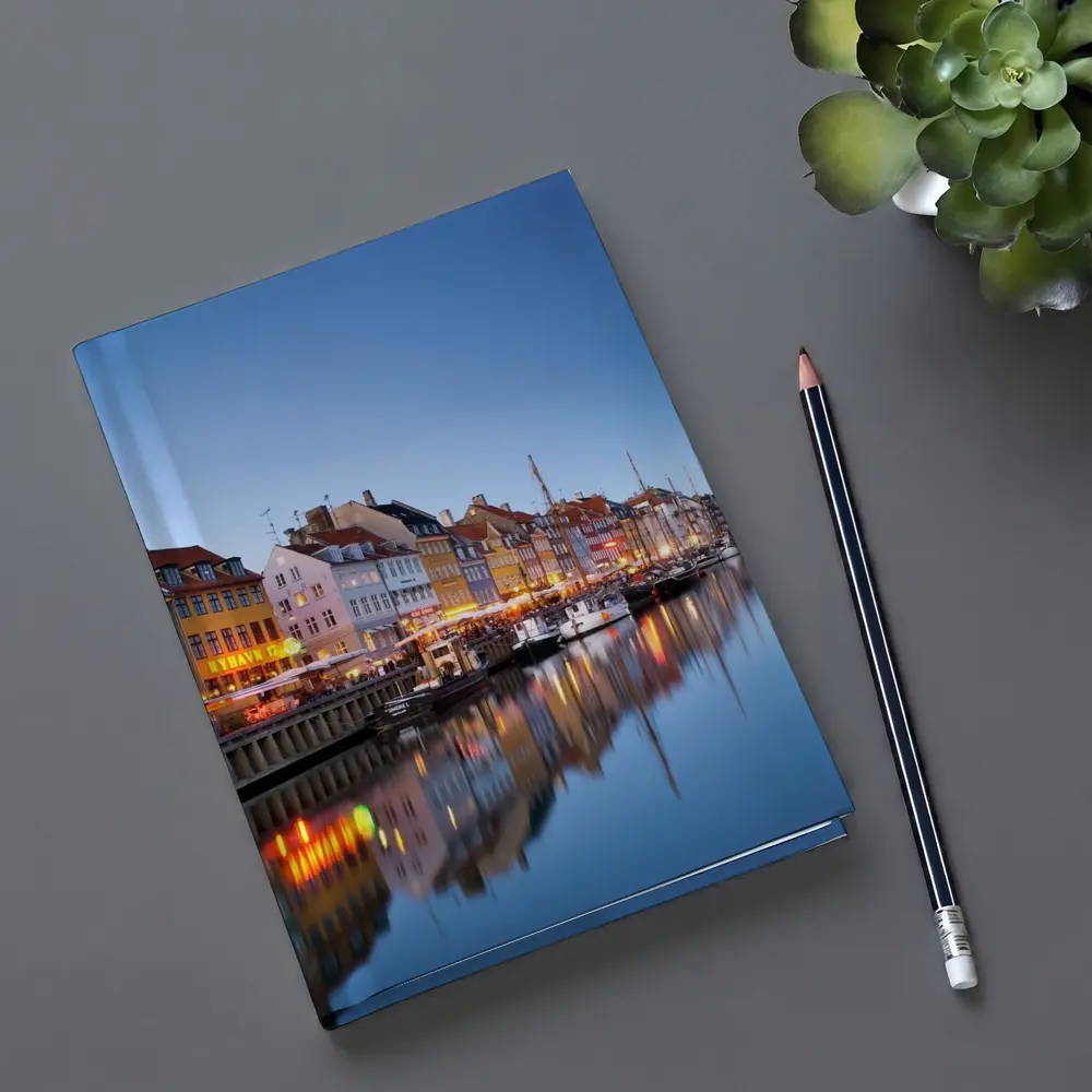 Nyhavn Canal Copenhagen Colorful Buildings Blue Dusk – Notebooks