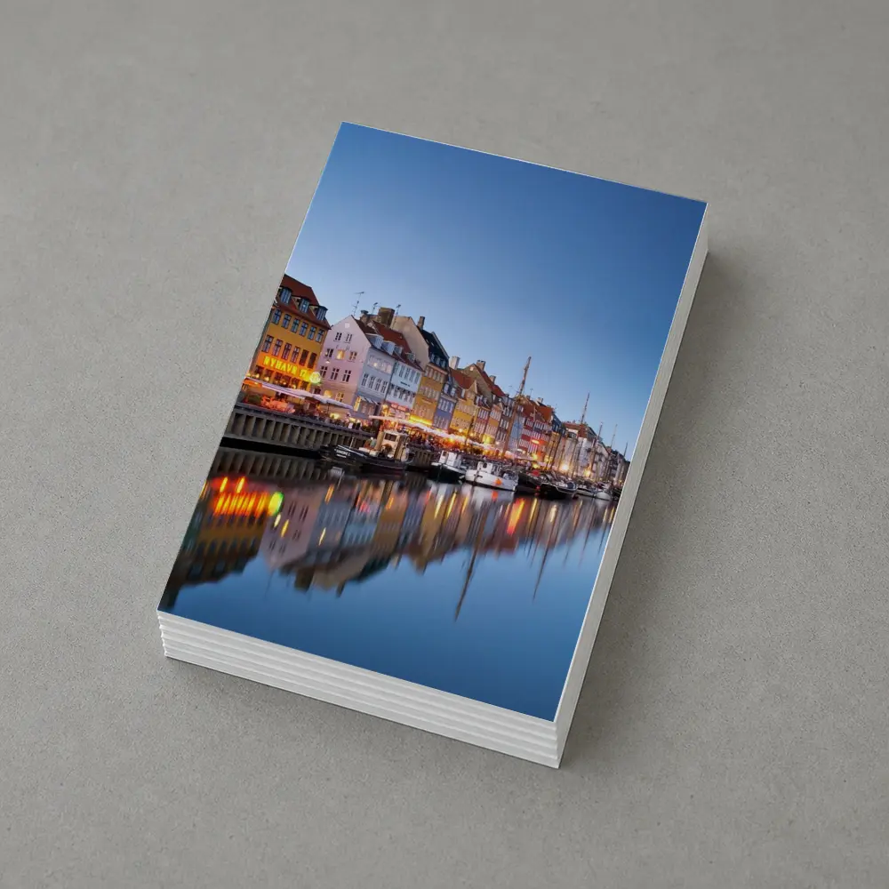 Nyhavn Canal Copenhagen Colorful Buildings Blue Dusk – Postcards
