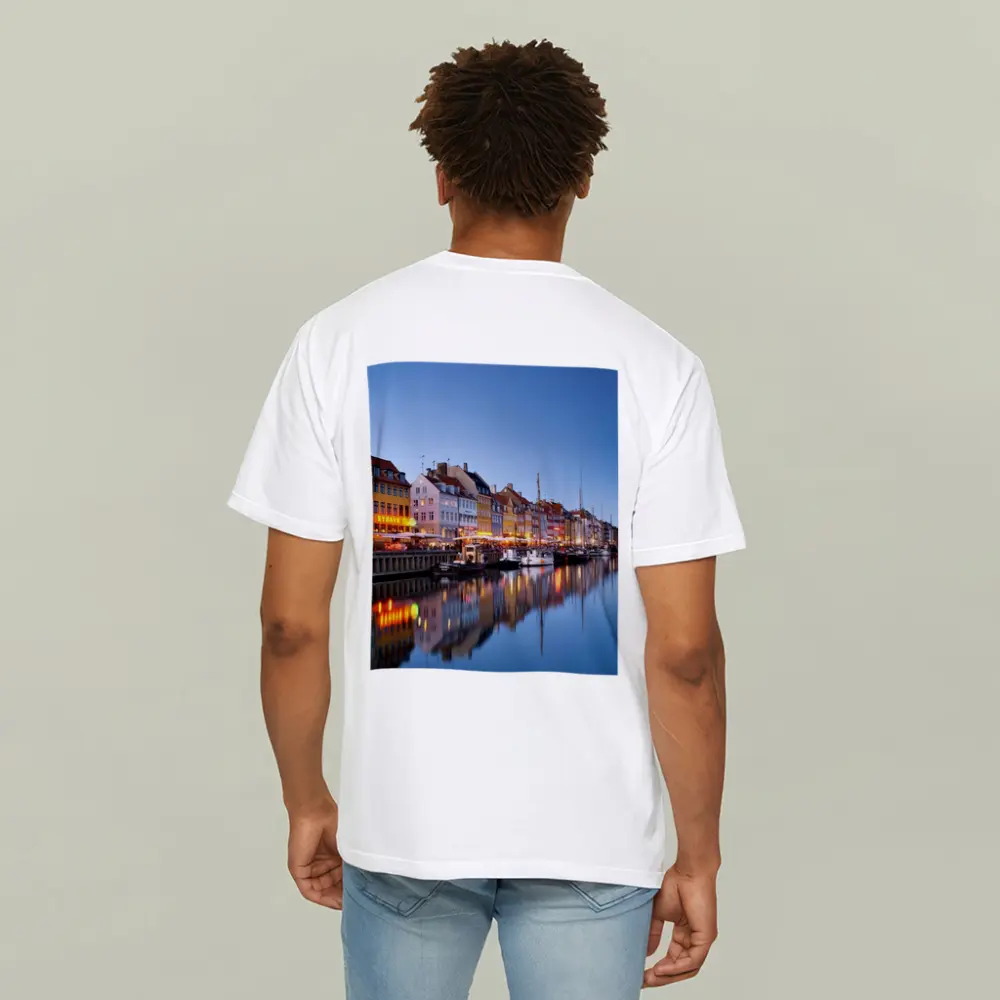 Nyhavn Canal Copenhagen Colorful Buildings Blue Dusk – T-Shirts