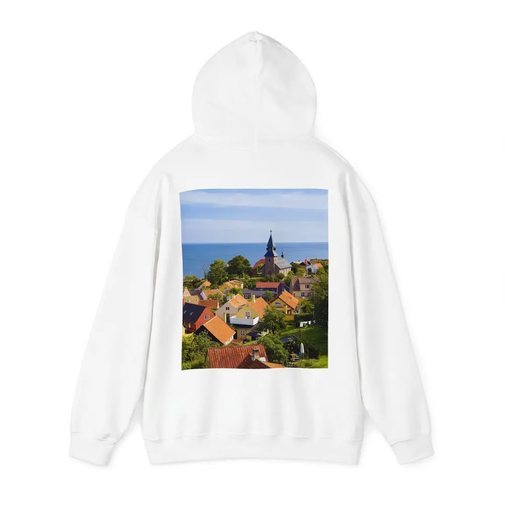 Danish Coastal Village Church Rooftops Ocean View – Hoodies