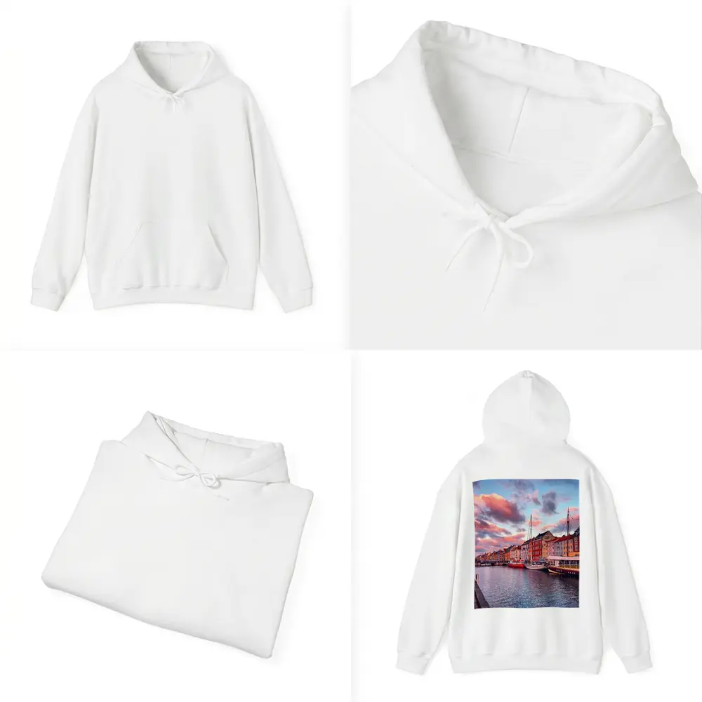 Nyhavn Canal Copenhagen Denmark Sunset Sky – Hoodies